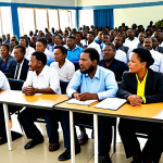 **

A diverse group of people in Papua New Guinea, including community leaders and lawyers, participating in a discussion about integrating traditional customary law with the modern legal system. The setting is a community meeting hall. Everyone is fully clothed in appropriate attire. The image should evoke a sense of respect for tradition and a commitment to fairness. Focus on the expressions and interactions, highlighting thoughtful engagement. safe for work, appropriate content, fully clothed, professional, modest, family-friendly, perfect anatomy, correct proportions, natural pose, well-formed hands, proper finger count, natural body proportions, professional photography, high quality.

**