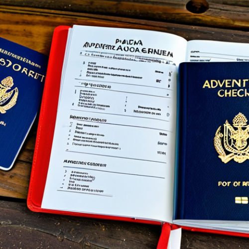 Home 30 Preparing for Papua New Guinea - Checklist**
A well-organized travel checklist for Papua New Guinea displayed on a rustic wooden table. Items include a passport, visa, travel insurance documents, a map of Papua New Guinea, insect repellent, sunscreen, and a phrasebook for Tok Pisin. The scene is bathed in warm, natural light, suggesting adventure and preparation. Add the text "Papua New Guinea Adventure Checklist" at the top of the image in a clear, readable font. Safe for work, appropriate content, fully clothed (documents and objects only), professional, family-friendly, perfect composition, high resolution, realistic.
**
