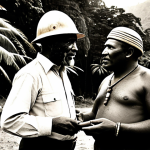 파푸아뉴기니 역사적 식민 지배 - Historical Perspective**

"A sepia-toned photograph of a German colonial administrator meeting with ...